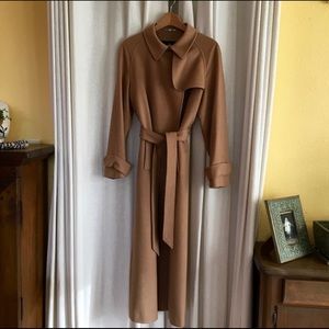 SALE! Burberry Cashmere Wool Trench Coat Camel 8